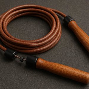 7 Leather Jump Rope Classic Wooden Handles Weighted Skipping Rope Adjustable Speed Cable For Boxing MMA Training Fitness